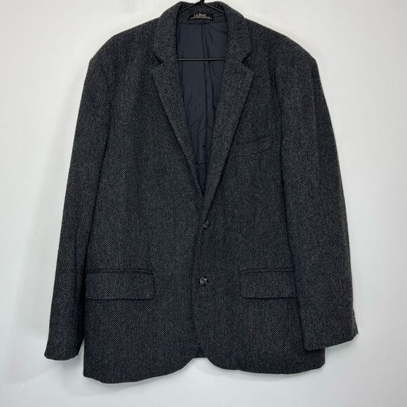 L.L. Bean Primaloft Lined Herringbone Blazer 42 Short - Picture 1 of 8